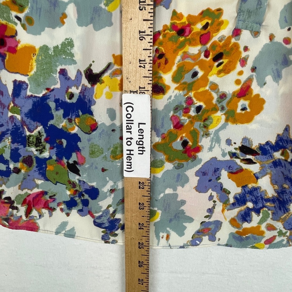Gibson Womens Floral Watercolor Halter Top Sleeveless Blouse Multi Color Small - Picture 6 of 7